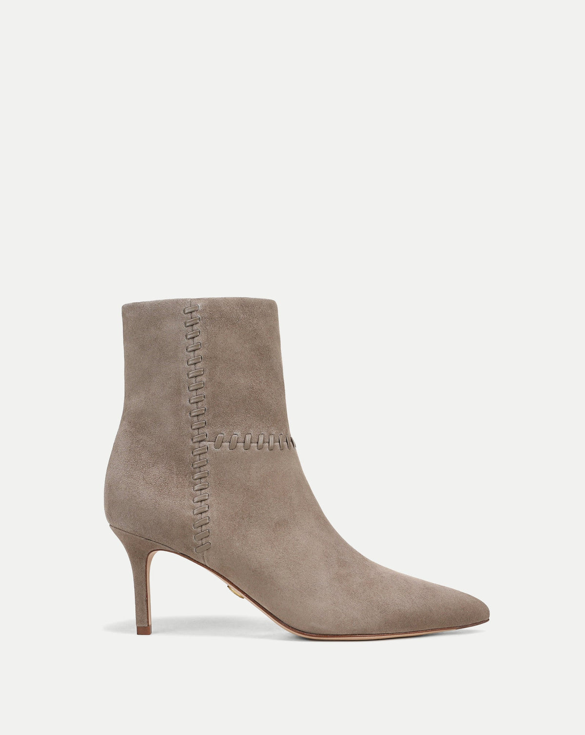 Veronica Beard | Lisa Whipstitch Mid-Heel Ankle Boot in Bark Bark