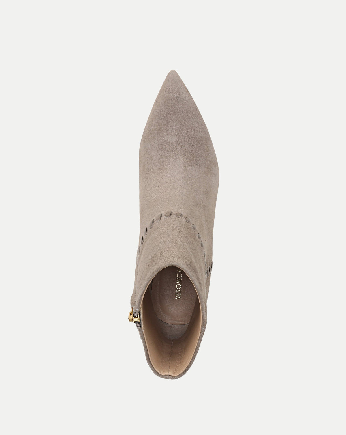 Veronica Beard | Lisa Whipstitch Mid-Heel Ankle Boot in Bark Bark