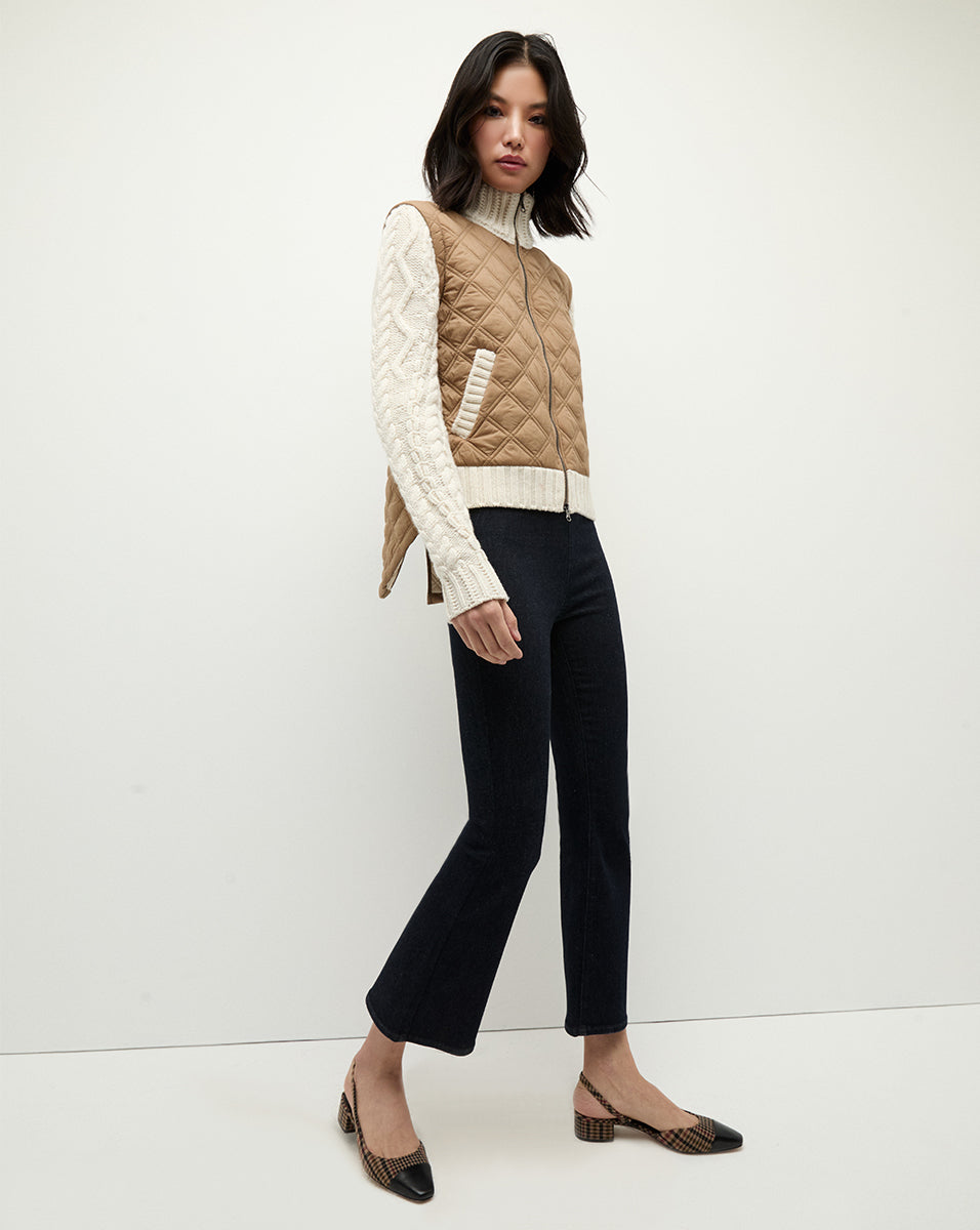 Veronica Beard | Cecile Plaid Cap-Toe Slingback in Camel Multi Camel Multi