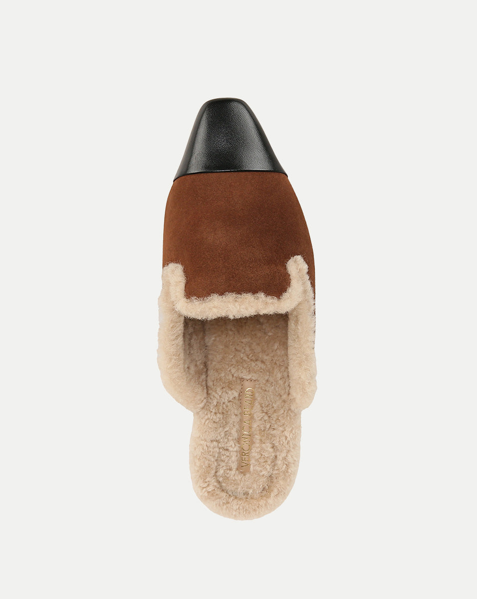 Veronica Beard | Cecile Shearling Mule in Cedar Cedar