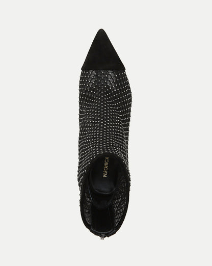Veronica Beard | Lisa Rhinestone Mesh Bootie in Black Black