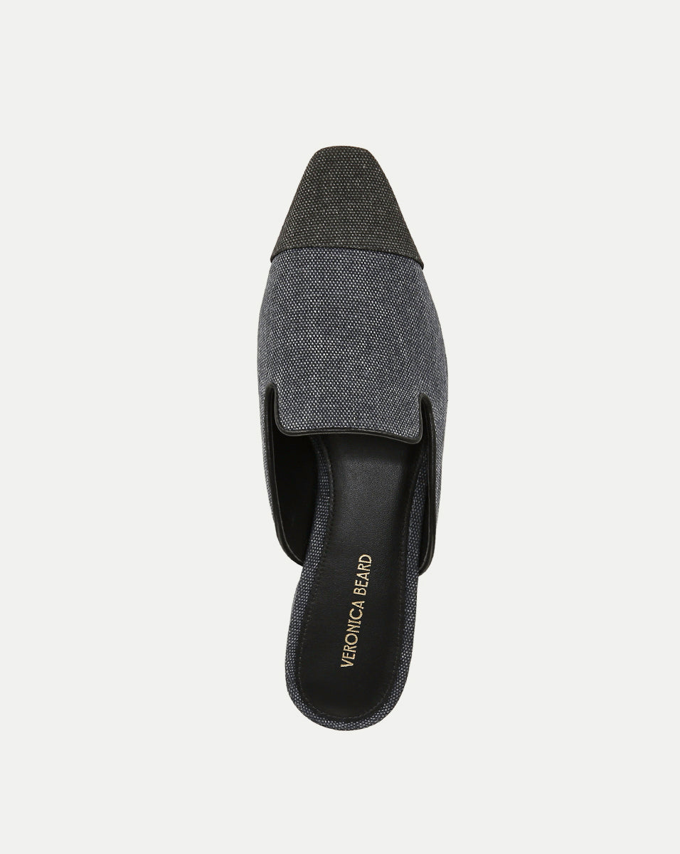 Veronica Beard | Cecile Denim Cap-Toe Mules Denim Blue/Black