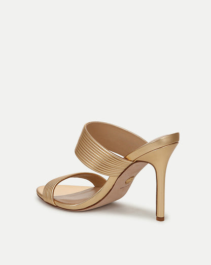 Veronica Beard | Asha Leather Sandal in Gold Gold