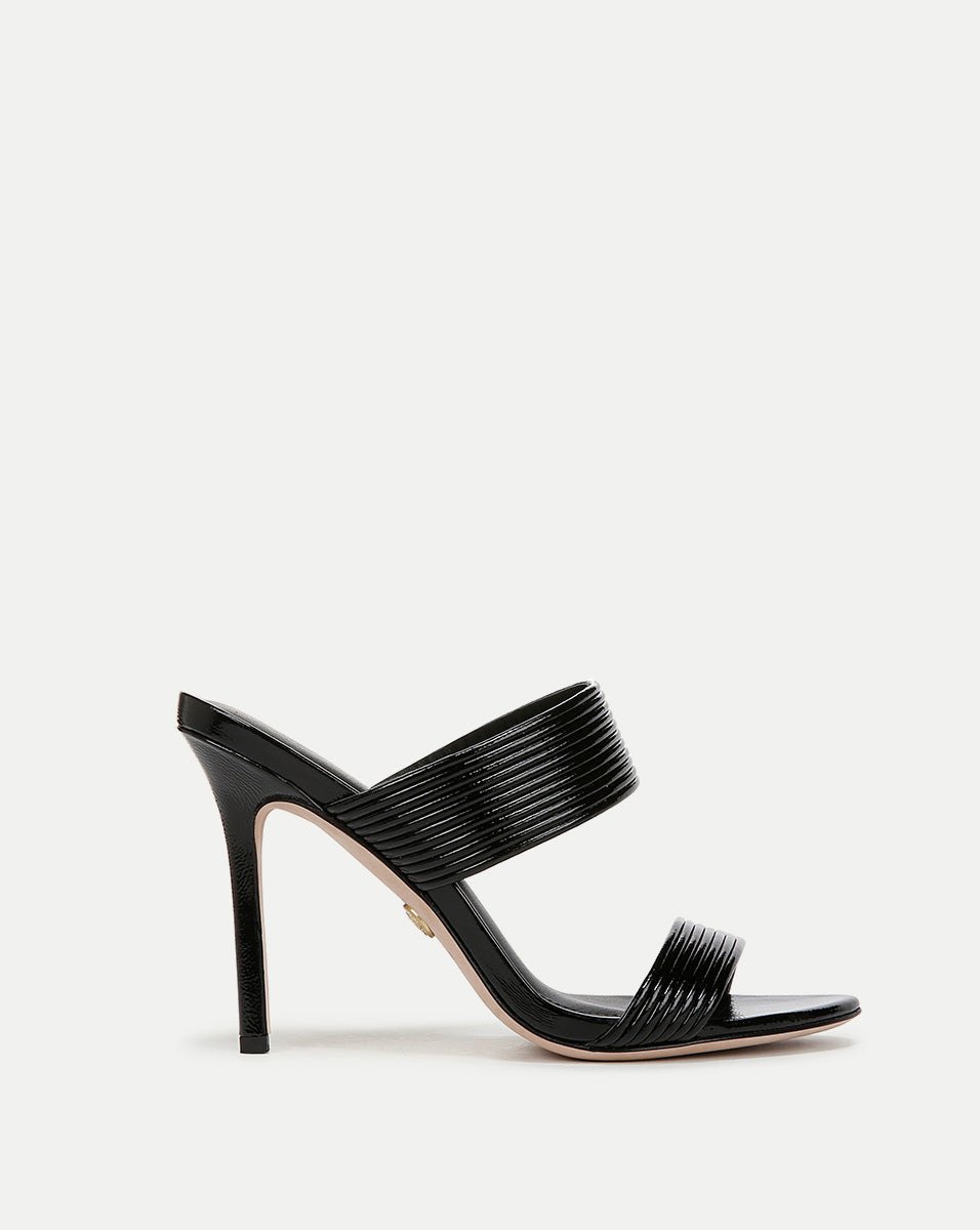 Veronica Beard | Asha Leather Sandal in Black Black