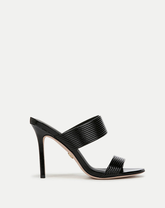 Veronica Beard | Asha Leather Sandal in Black Black