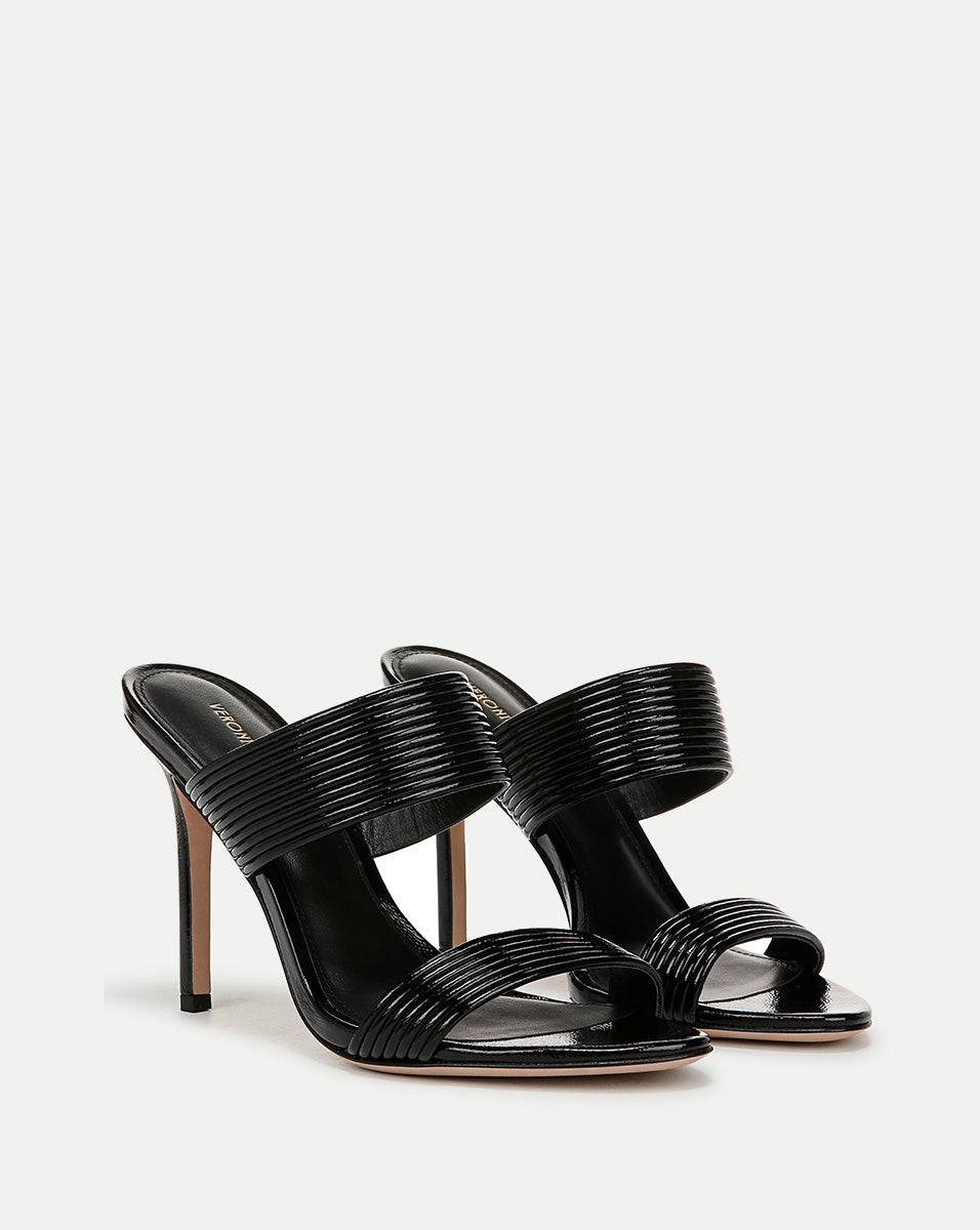 Veronica Beard | Asha Leather Sandal in Black Black