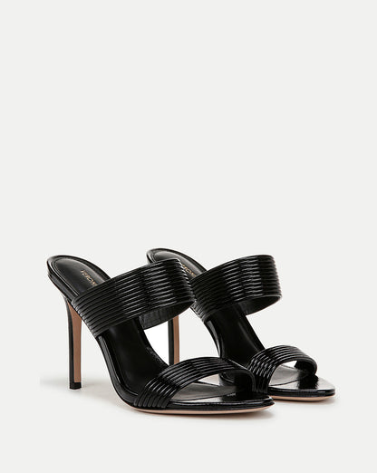 Veronica Beard | Asha Leather Sandal in Black Black