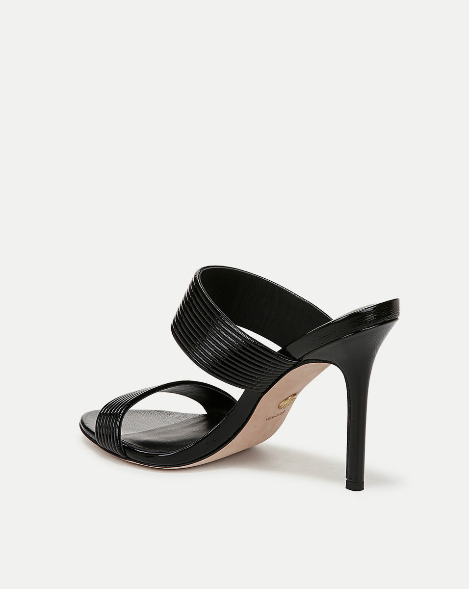 Veronica Beard | Asha Leather Sandal in Black Black