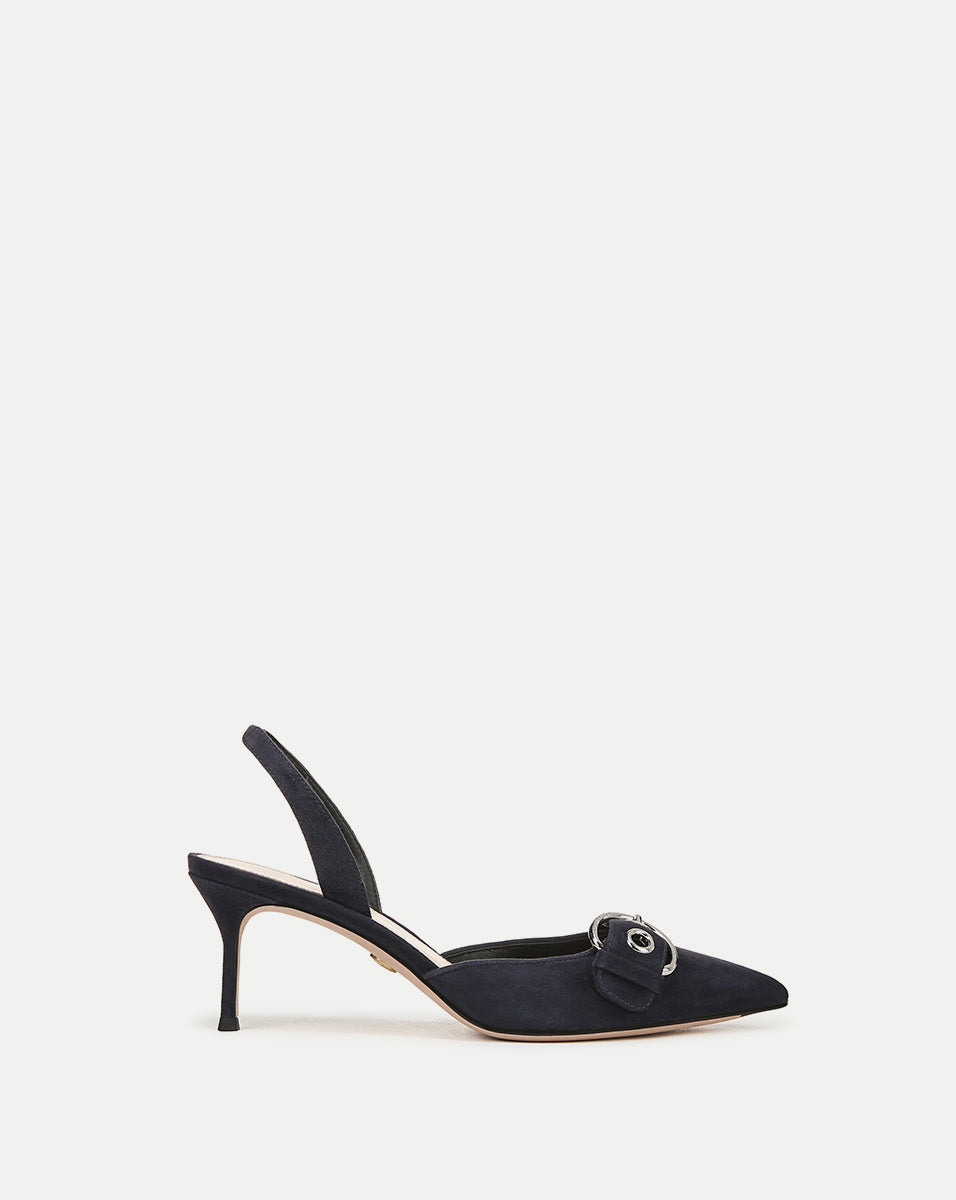 Veronica Beard | Roxy Suede Slingback Pump in Eclipse Eclipse