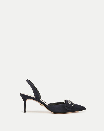 Veronica Beard | Roxy Suede Slingback Pump in Eclipse Eclipse