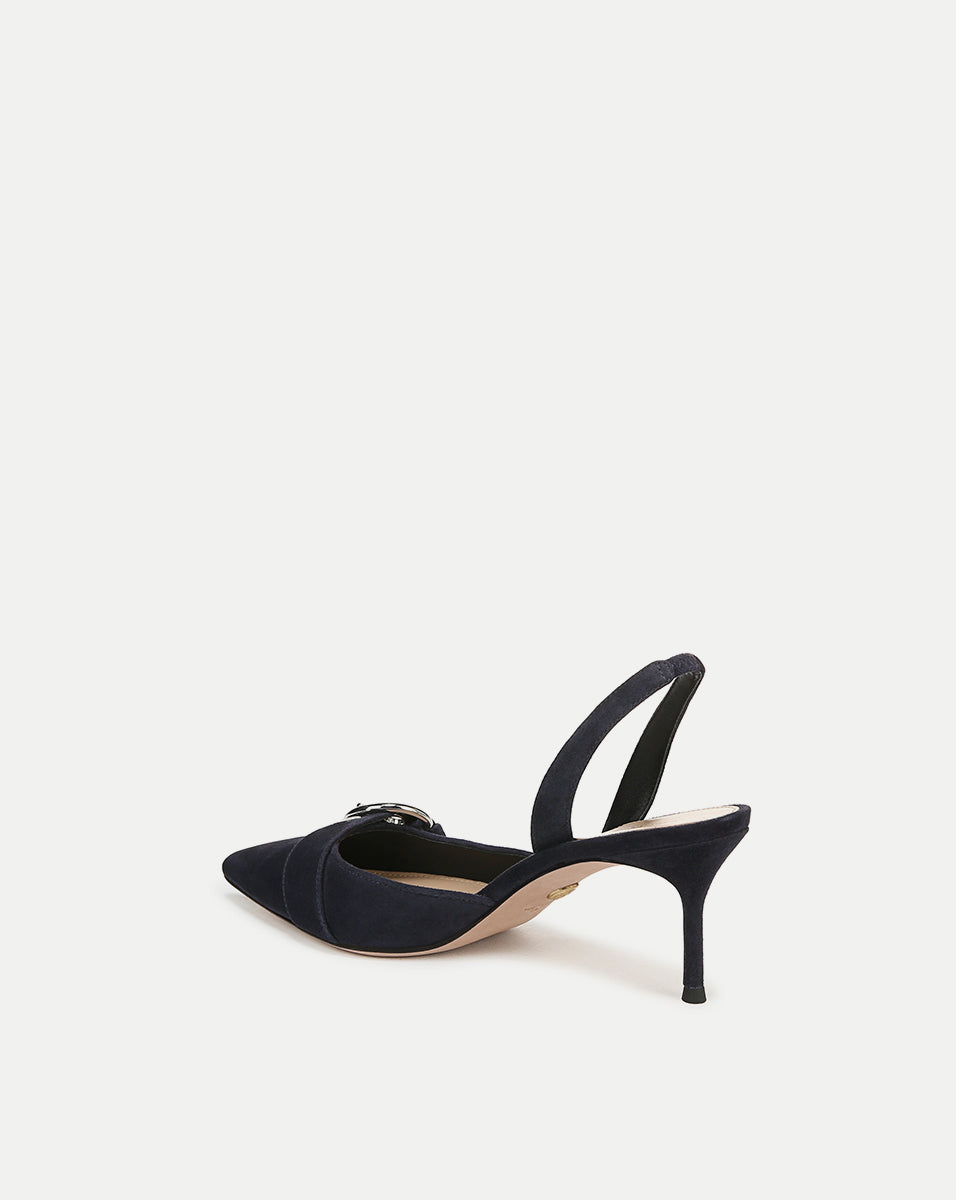 Veronica Beard | Roxy Suede Slingback Pump in Eclipse Eclipse
