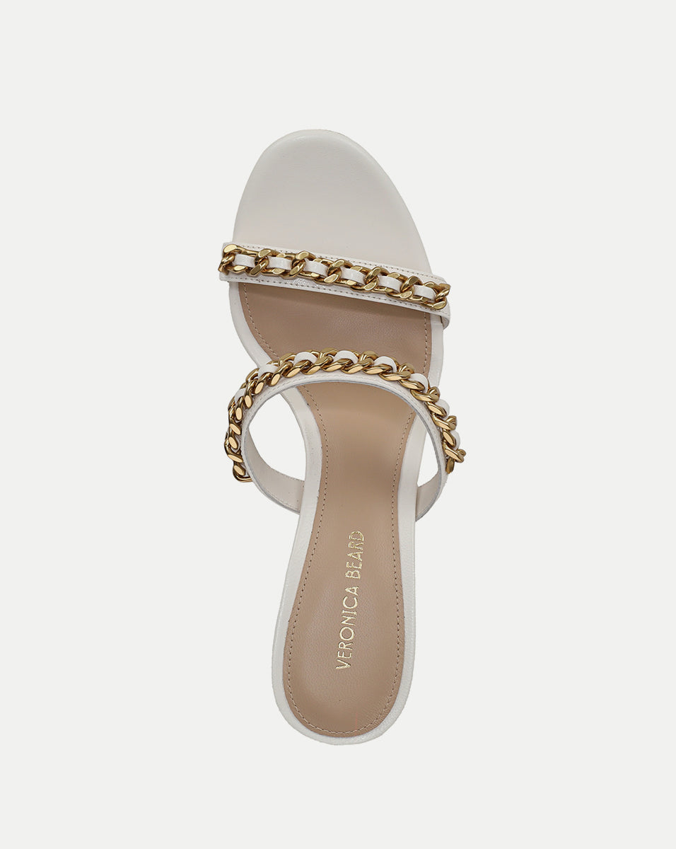 Veronica Beard | Gretchen Chain-Link Sandal in Parchment Parchment