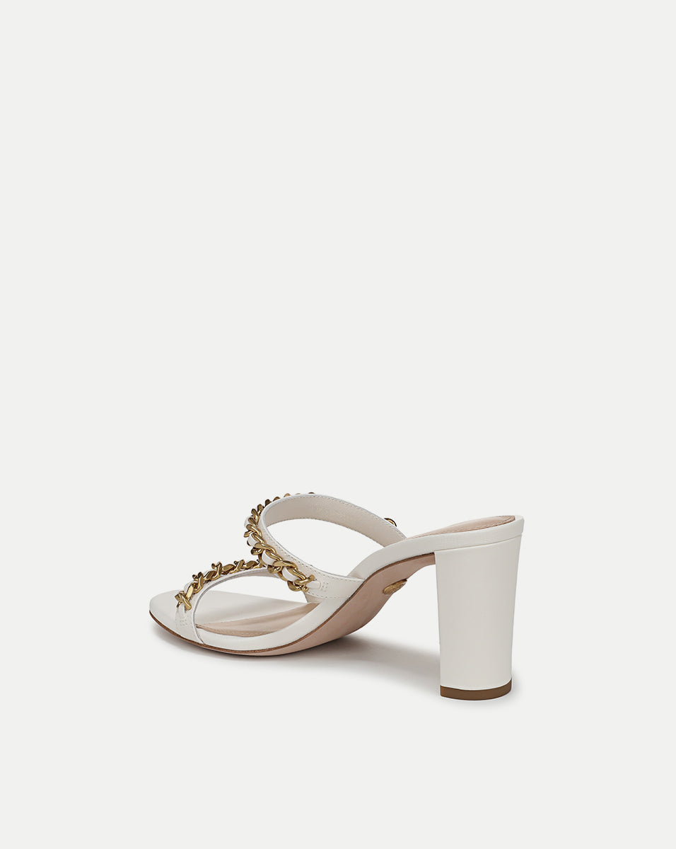 Veronica Beard | Gretchen Chain-Link Sandal in Parchment Parchment