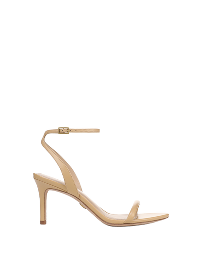 Veronica Beard | Sylvie Leather Ankle-Strap Stiletto Sandal in Nude Wheat