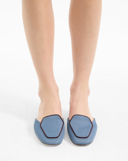 Veronica Beard | Moritz Loafer Mule in Blue & Brown Lake/Raisin Blue Lake/Raisin