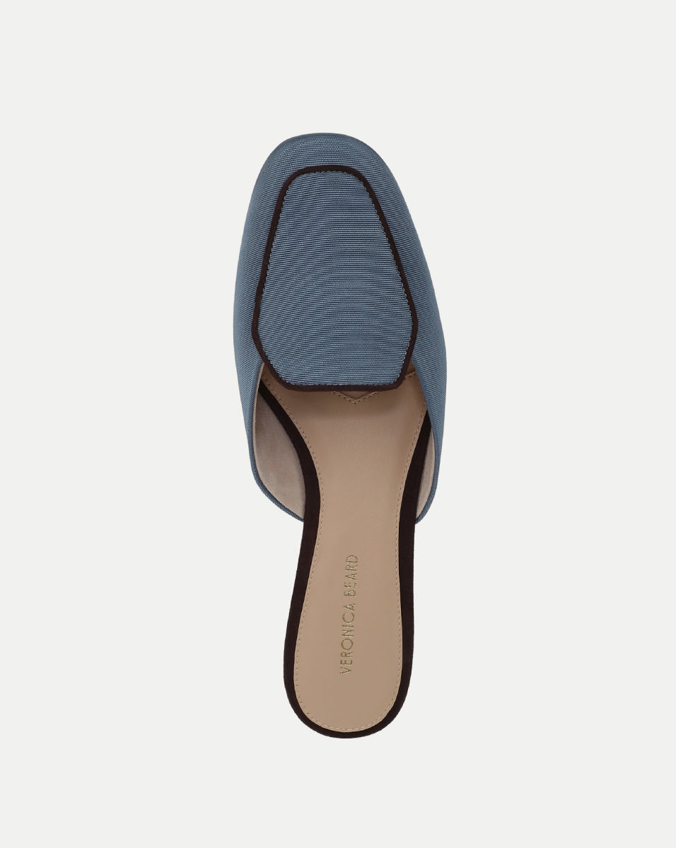 Veronica Beard | Moritz Loafer Mule in Blue & Brown Lake/Raisin Blue Lake/Raisin