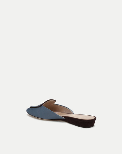 Veronica Beard | Moritz Loafer Mule in Blue & Brown Lake/Raisin Blue Lake/Raisin