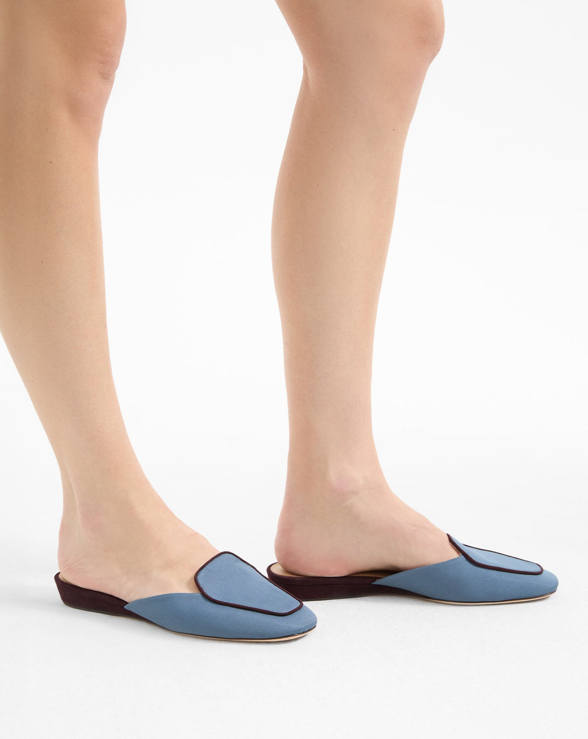Veronica Beard | Moritz Loafer Mule in Blue & Brown Lake/Raisin Blue Lake/Raisin