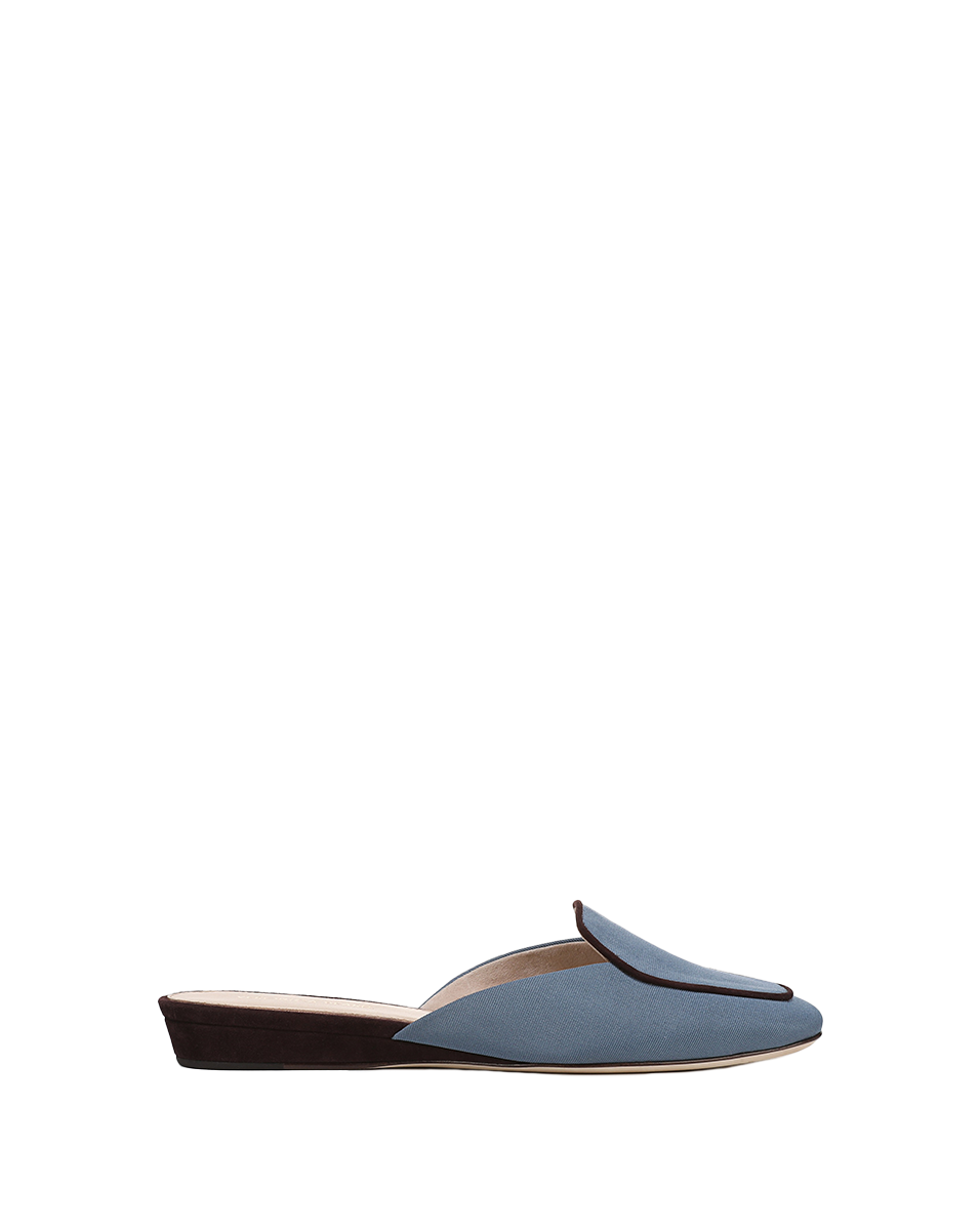 Veronica Beard | Moritz Loafer Mule in Blue & Brown Lake/Raisin Blue Lake/Raisin
