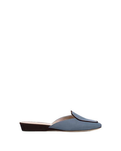 Veronica Beard | Moritz Loafer Mule in Blue & Brown Lake/Raisin Blue Lake/Raisin