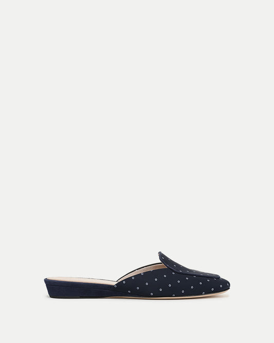 Veronica Beard | Moritz Printed Loafer Mule in Navy Navy