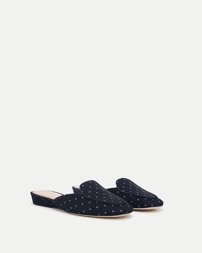 Veronica Beard | Moritz Printed Loafer Mule in Navy Navy