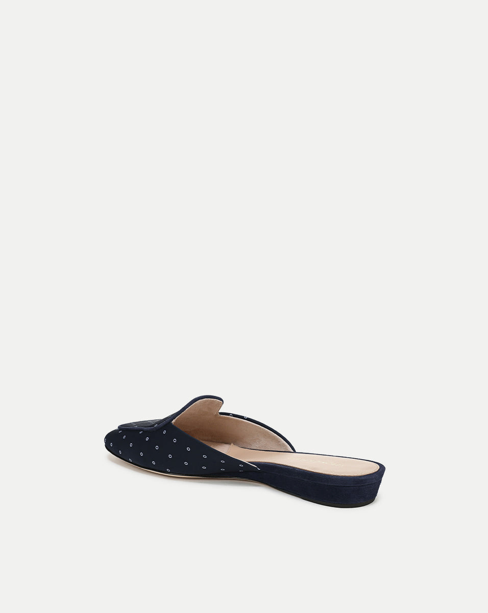 Veronica Beard | Moritz Printed Loafer Mule in Navy Navy
