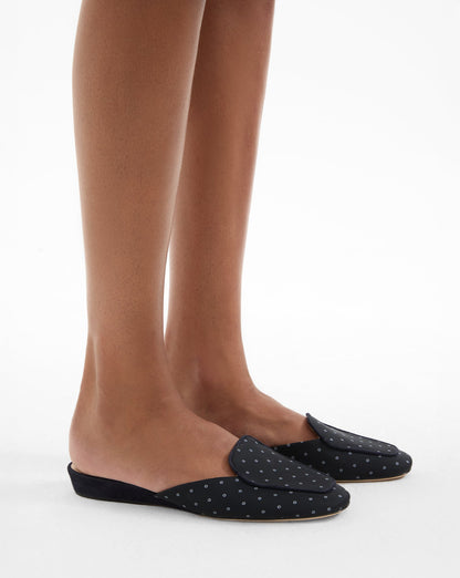 Veronica Beard | Moritz Printed Loafer Mule in Navy Navy