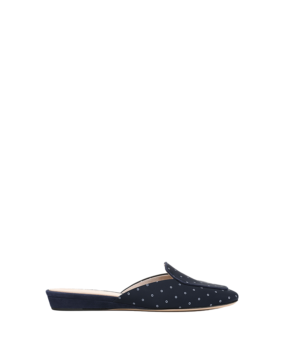 Veronica Beard | Moritz Printed Loafer Mule in Navy Navy