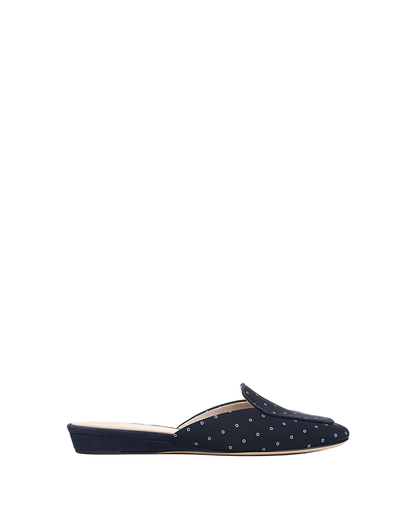 Veronica Beard | Moritz Printed Loafer Mule in Navy Navy