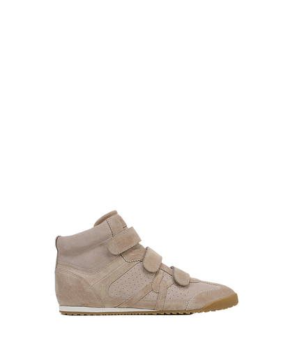Veronica Beard | Nima High-Top Velcro Sneaker in Sand Beige Sand