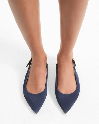 Veronica Beard | Shina Slingback Flat in Navy Navy