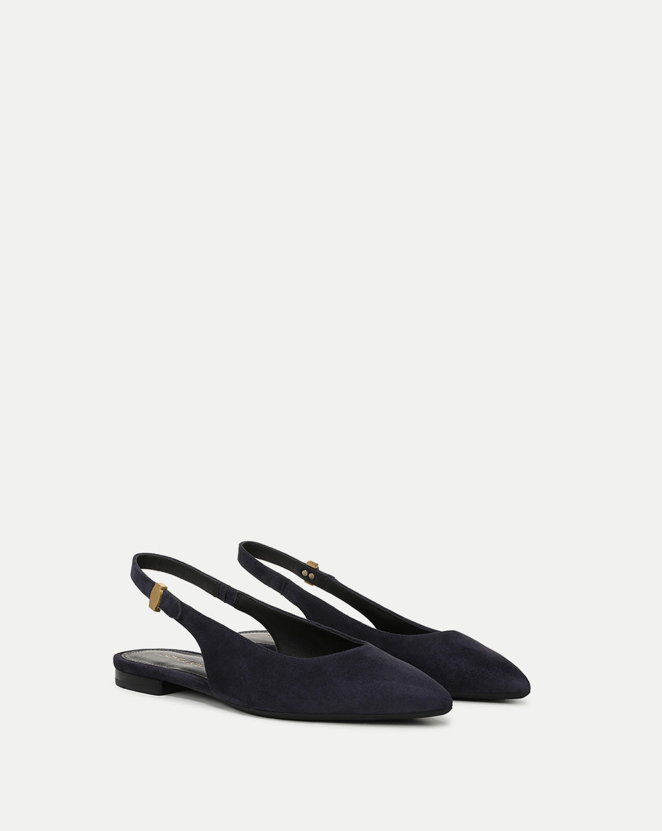 Veronica Beard | Shina Slingback Flat in Navy Navy