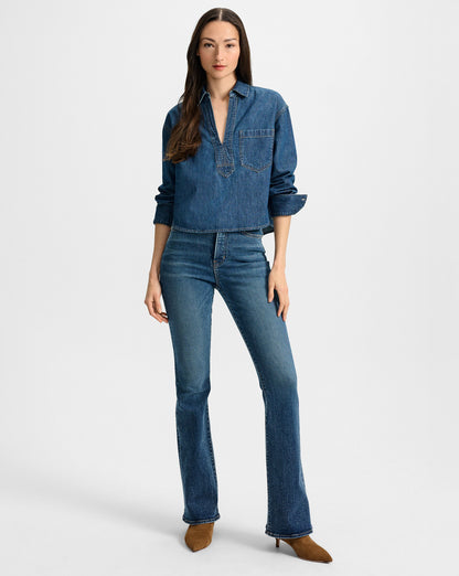 Veronica Beard | Khai Denim Blouse in Bright Blue Bright Blue
