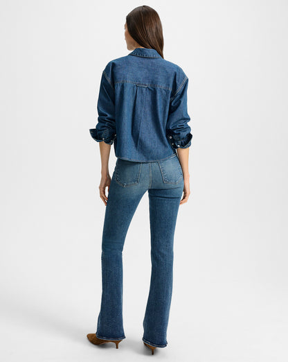 Veronica Beard | Khai Denim Blouse in Bright Blue Bright Blue