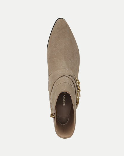Veronica Beard | Ashby Short Western Ankle Boot in Beige Sand
