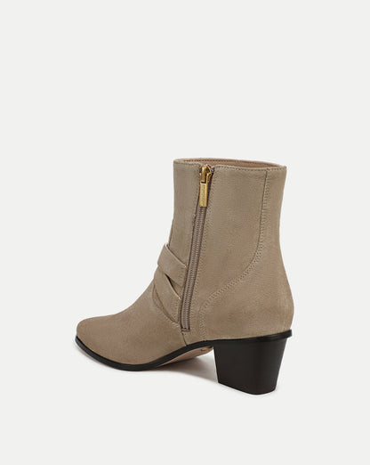 Veronica Beard | Ashby Short Western Ankle Boot in Beige Sand