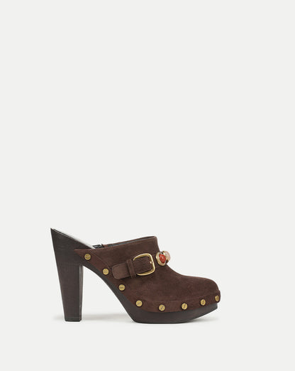 Veronica Beard | Giana Platform Clog in Dark Brown Espresso