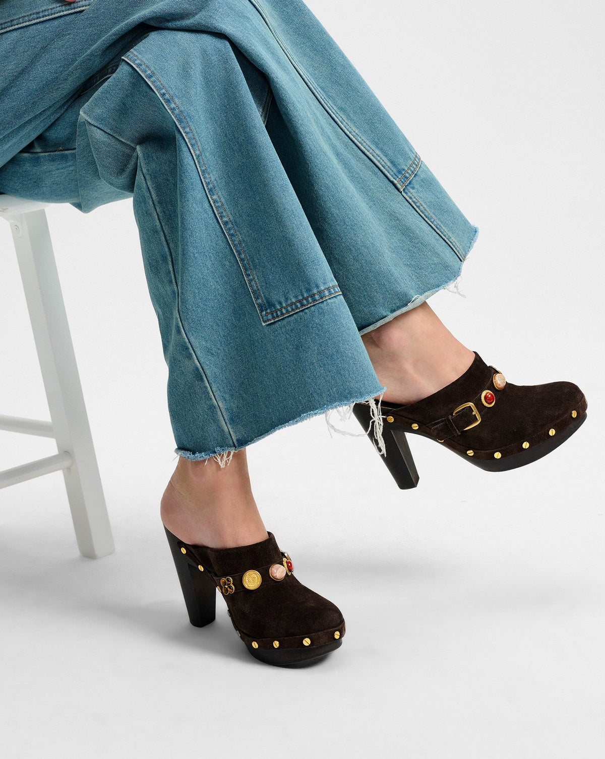 Veronica Beard | Giana Platform Clog in Dark Brown Espresso