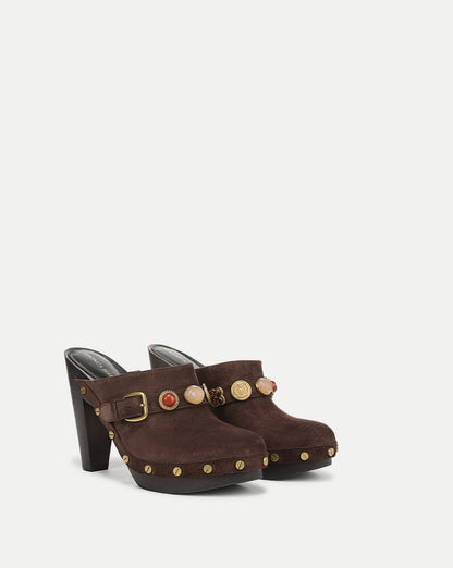 Veronica Beard | Giana Platform Clog in Dark Brown Espresso