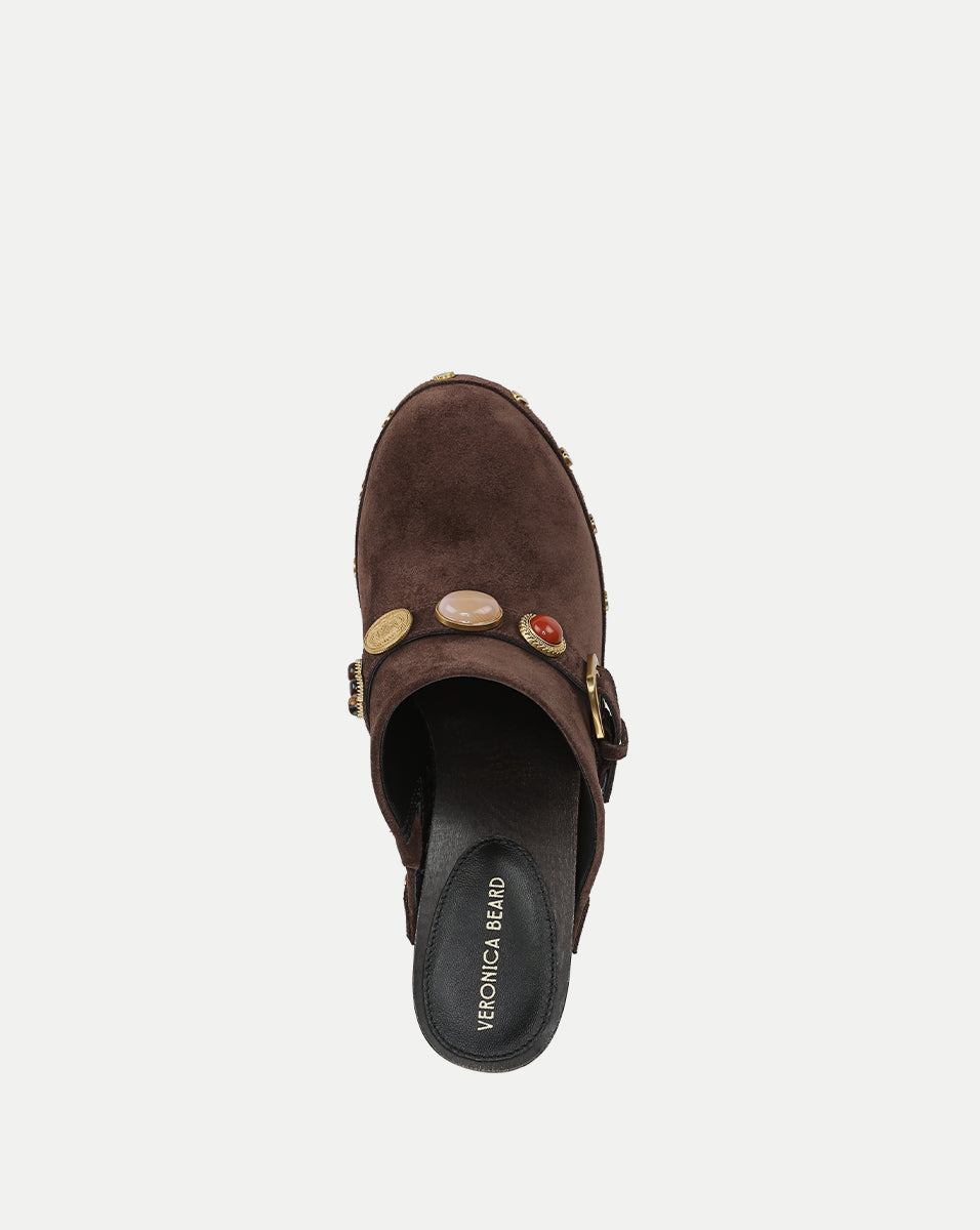 Veronica Beard | Giana Platform Clog in Dark Brown Espresso