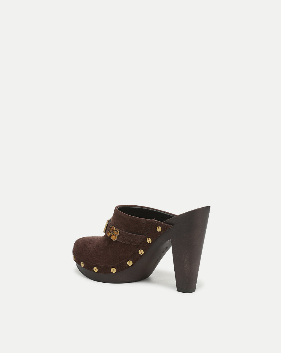 Veronica Beard | Giana Platform Clog in Dark Brown Espresso