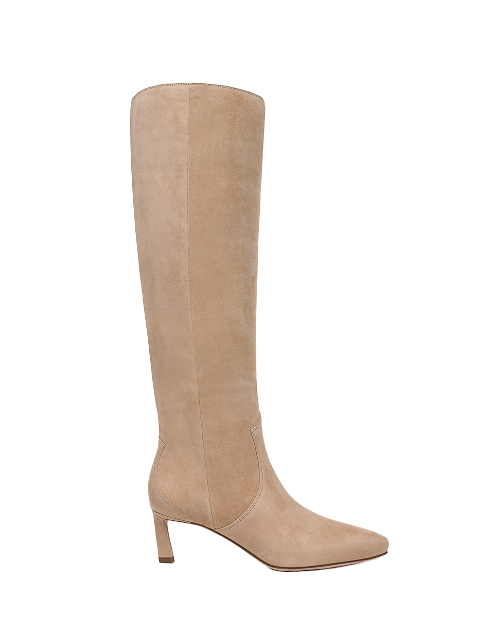 Veronica Beard | Kinna Tall Boot in Beige Suede Sand