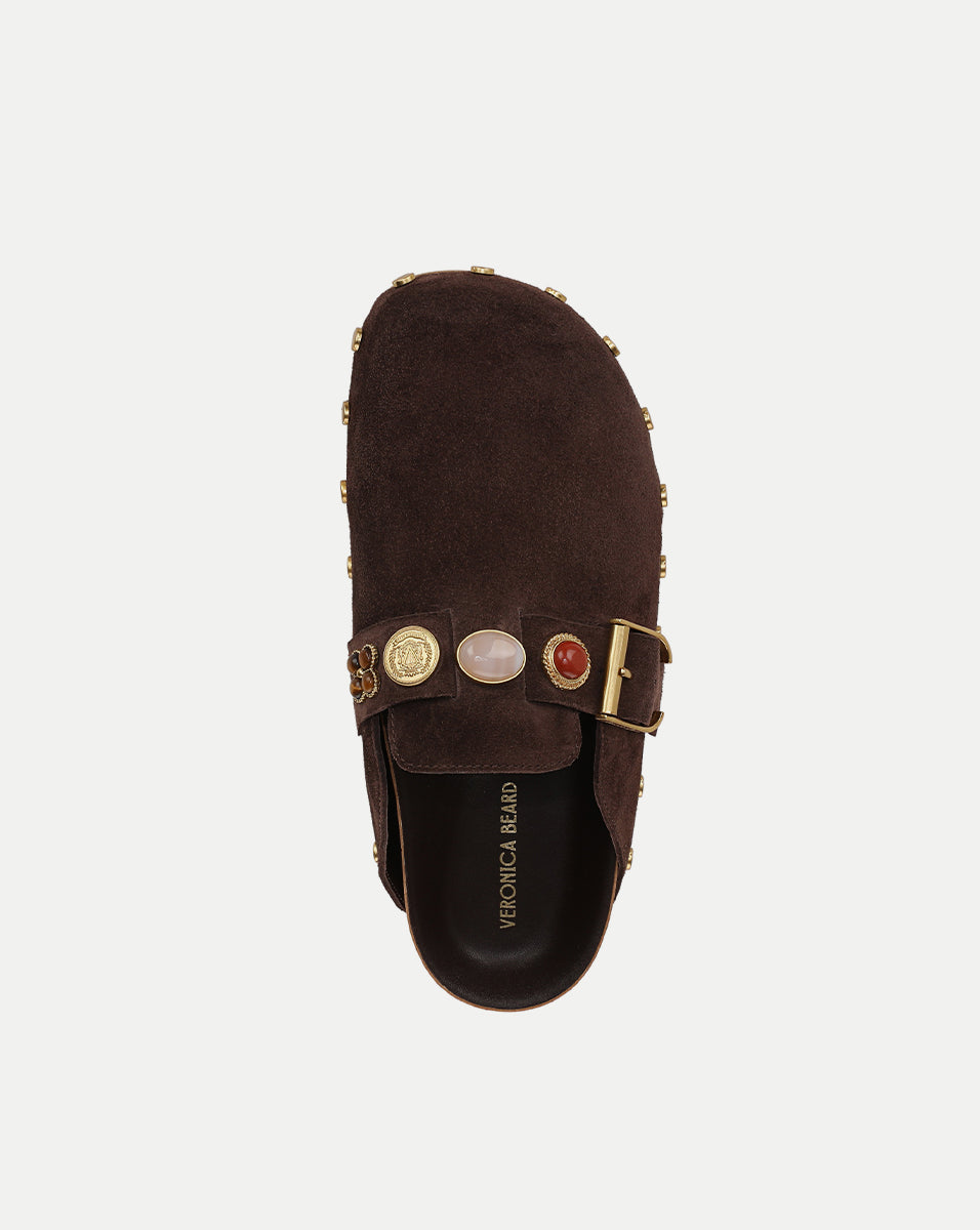 Veronica Beard | Fern Embellished Clog in Dark Brown Espresso