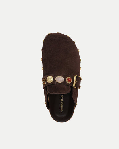 Veronica Beard | Fern Embellished Clog in Dark Brown Espresso