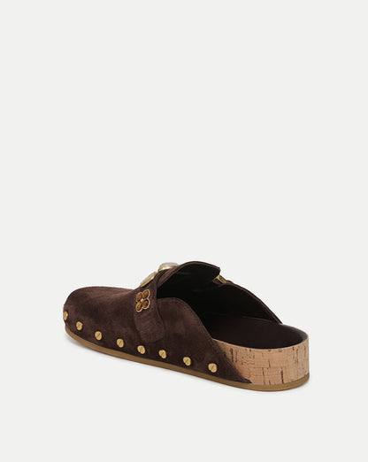 Veronica Beard | Fern Embellished Clog in Dark Brown Espresso