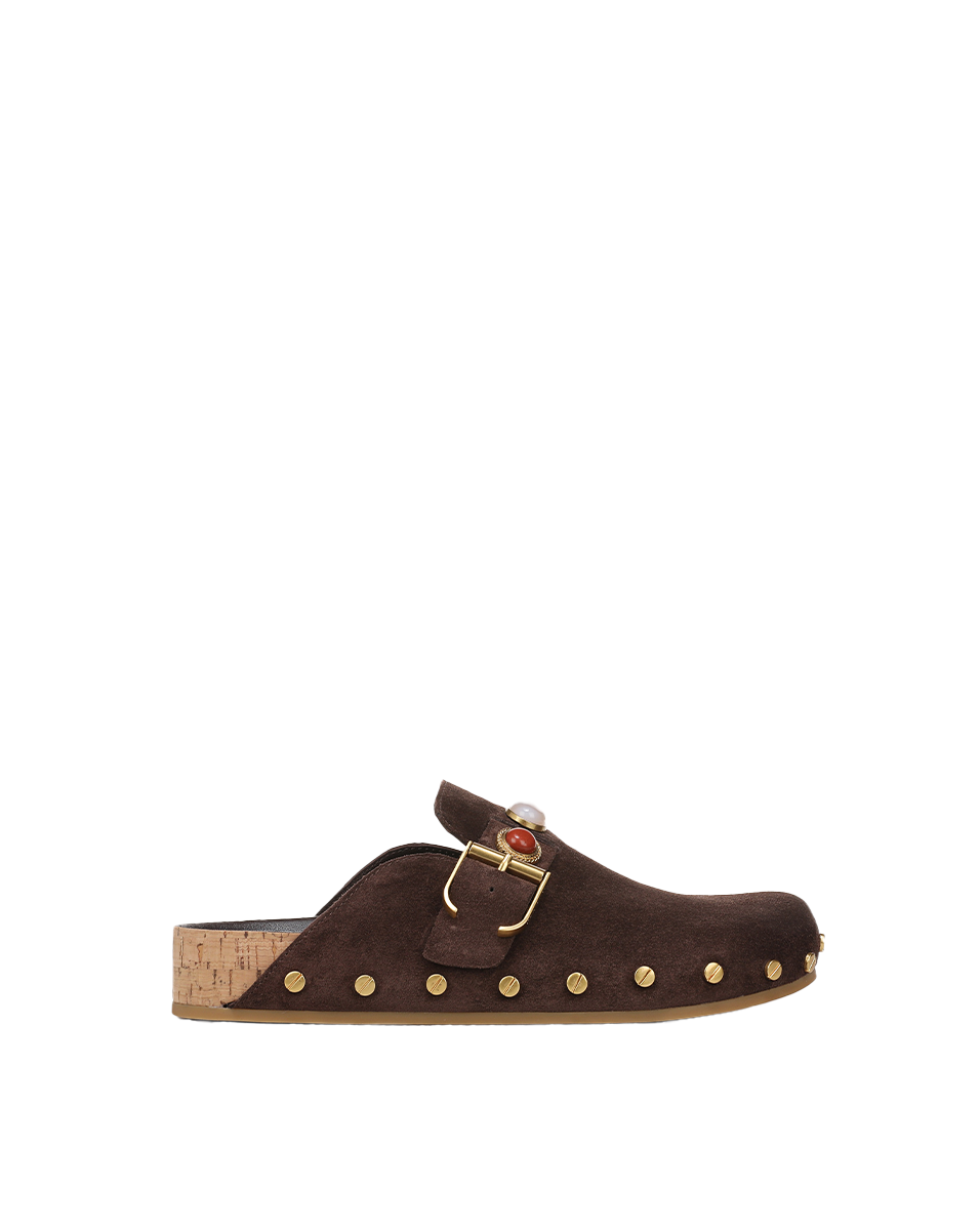 Veronica Beard | Fern Embellished Clog in Dark Brown Espresso