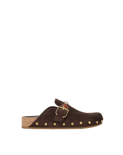 Veronica Beard | Fern Embellished Clog in Dark Brown Espresso