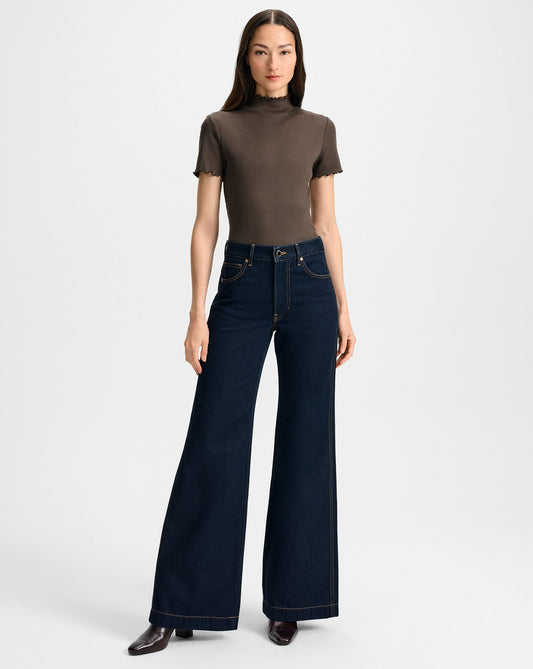 Veronica Beard | Kasey Wide-Leg Jean in Indigo Rinse Indigo Rinse