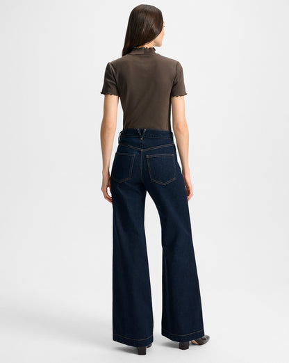 Veronica Beard | Kasey Wide-Leg Jean in Indigo Rinse Indigo Rinse
